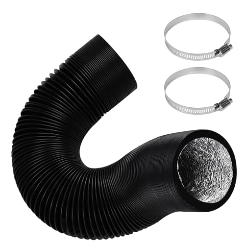 Dryer Vent Hose, 75mm Aluminium Vent Tubing, 2.5m Aluminium PVC Ventilation Air Ducting