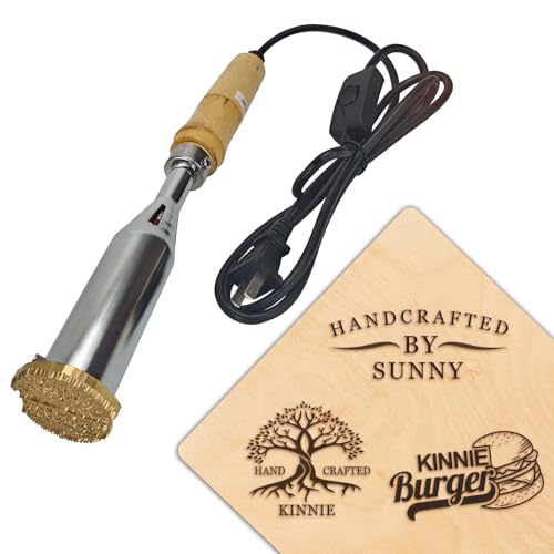 Electric Branding Iron For Wood Stamp For Burger Buns Personalized Gift For Father Wedding Gifts Custom Logo Wood Burning Stamp Leather Branding Tool (branding iron with uncontrollable temperature)