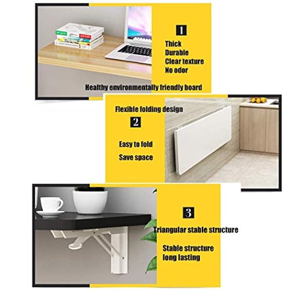 Wandgemonteerde tafelvouw, houten werkbank Ruimtebesparend uitklapbaar bureau Eenvoudig zwevend laptopbureau Ruimtebesparende hangtafel 2 stuks lange ontgrendelingsarm (4 80x50cm) (2 120x40cm)
