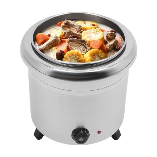 ChronosGear 3.43Gal Commercial Rice and Grain Multi Cooker, 400w 201 Stainless Steel Soup Warmer, Portable Electric Food Warmer for All Kinds of Soups and Rice (3.43Gal)