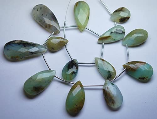 Opale verte du Pérou en briolette poire pour accessoiriser vos tenues de mariage et soirées