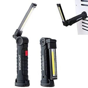 HIMS Werklamp LED werkplaatslamp, COB werklamp magneet met haken, vouwen USB opladen werklamp LED campinglamp