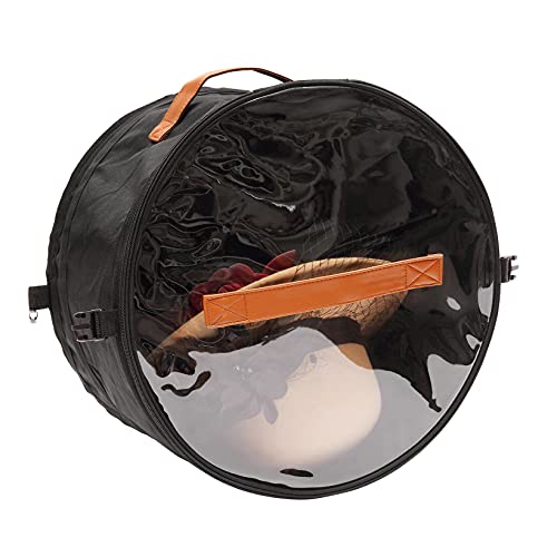 Foldable Hat Box,Round Hat Storage Box With Lid, Stuffed Animal Toy Storage Box, Large Pop-Up Hat Storage Bag, Men And Women Travel Hat Box, 17 In Black #TOP2