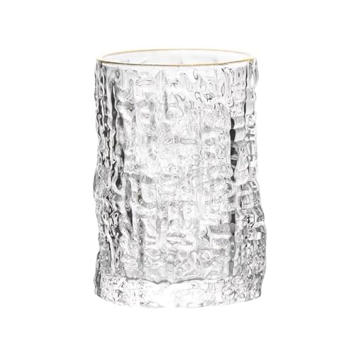 Vasos de agua pequeños con relieve de corteza sin tallo para mesa 2