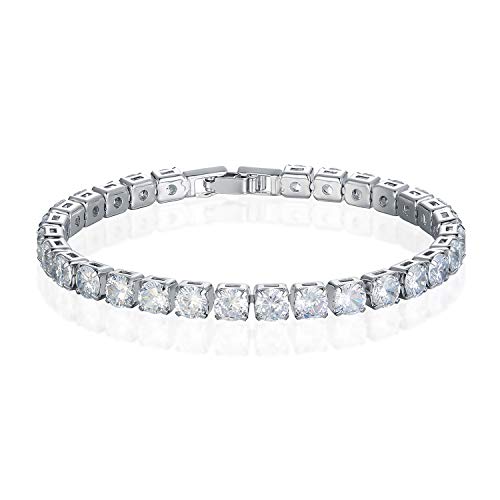 AAA+ Cubic Zirconia Friendship Tennis Bracelet 18K White Gold Plated Round Cut CZ Diamond Bracelets Crystal Jewelry Gifts For Women
