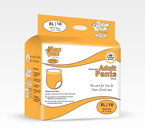 Bonbon Premium Adult Diaper Pant Style Extra Large (PACK OF 1) - 10 Count - XL - Ultra Leak-Guard with Absorption and Distribution Layer (ADL) and Multi-strand leg - Waist Size 40-61 Inch, 101-154 cm
