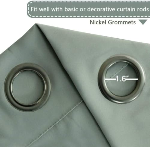 Image of H.VERSAILTEX Blackout Patio Curtains 100 x 90 Inches for Sliding Door Extral Wide Blackout Curtain Panels Thermal Insulated Room Divider - Grommet Top, 7.5' Tall by 8.3' Wide - Light Sage