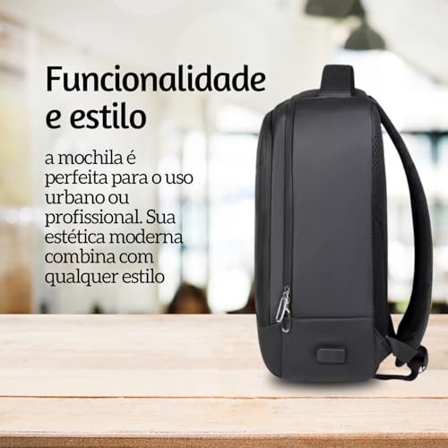 Mochila Laptop Preta Vmstark Mochila para notebook com Carregamento USB