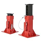 ActiveTrail 2 Pack 22T Pin Type Jack Stands, Pin-Style Supports for Heavy Trucks & RVs, Quick-Release Locking, 13-19.6 Inch Adjustable Height, Professional Garage & Shop Use, Red