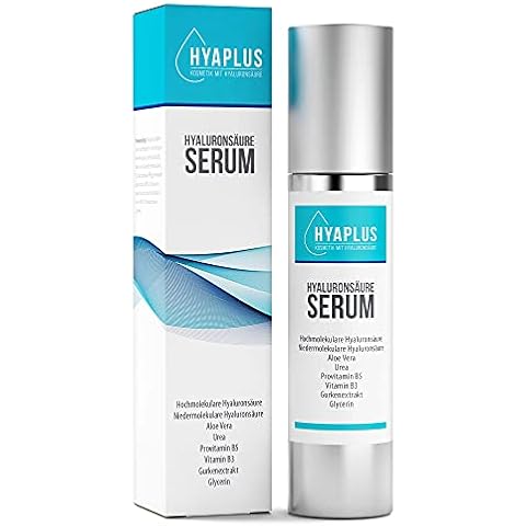 Hyaluron Serum hochkonzentriert - Anti Aging Serum mit 2x Hyaluronsäure, Aloe Vera, Gurkenextrakt, Niacinamide, Vitamin B5, Urea Cover