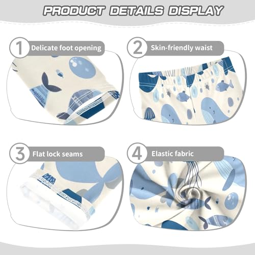 Bolaz Toddler Girls Leggings Printed Yoga Pants Leggings Blue Whales and Jellyfish for Kids3