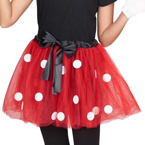 Das Kostümland Minnie Maus Petticoat Tutu Rock - Länge 45cm | Rot Weiß