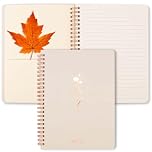 ZenBeya Cute Spiral Notebook A5, Aesthetic Spiral Journal for Women Girls with Pocket & Lined Pages, 8MM 160 Pages/80 Sheets White Elegant Cover Note Book for Writing Work Office School