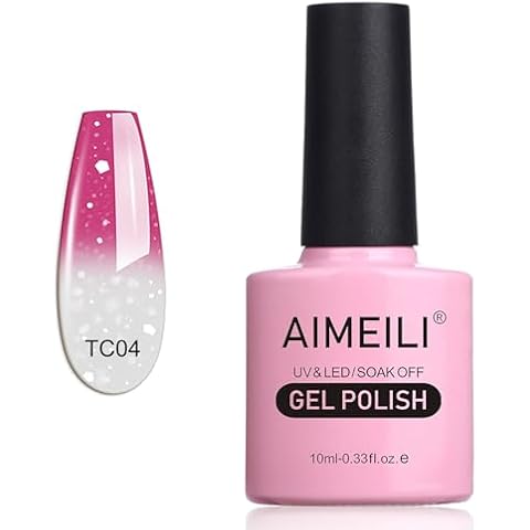 AIMEILI Chameleon Gel Nail Polish - Hot Pink to Glitter White Cover