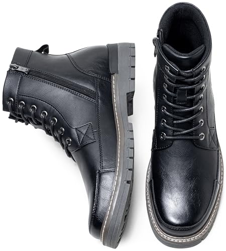 Image of Jousen Mens Boots Casual Motorcycle Boot for Men Chukka Zipper Combat Dress Botas Para Hombre Fashion