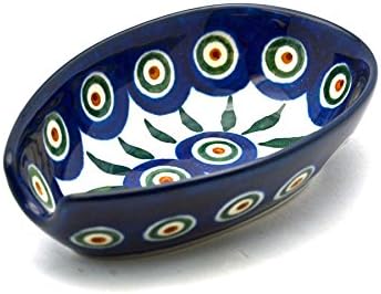 Polish Pottery Spoon Rest - Peacock