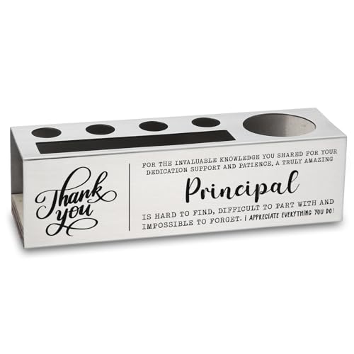 YODOCAMP Thank You Principal Pencil Holder with Appreciation Message, Desk Organizer Gift for School Leader, Inspirational Office Decor for Retirement, Promotion, End of Year, Principal Week TZC164