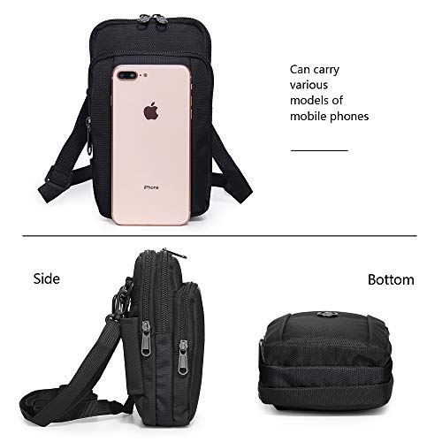 Water-Resistant Oxford Fabric Multifunction Smart Phone Bag /Case, One Shoulder Waist Bag Diagonal Outdoor Cross Bag3