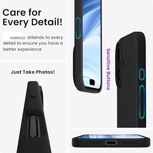 Image of Back Cover for iPhone 16 Liquid Silicone Case (Black S)
