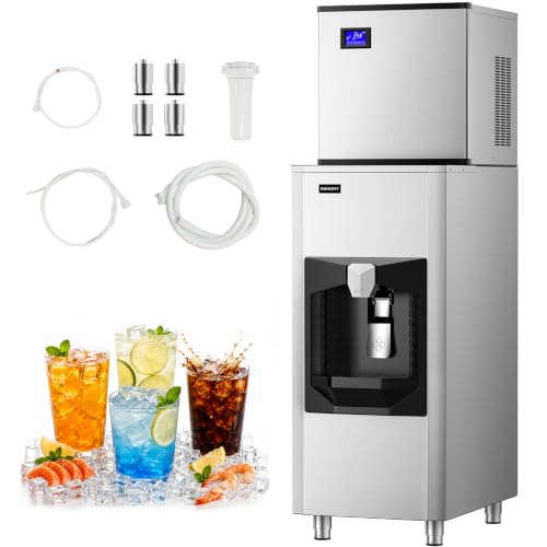 Image of EUHOMY Commercial Ice Maker Machine 500Lb /24H, Ice Ready in 10-15 min,SECOP Compressor, Industrial Ice Machine with 130Lbs Automatic Ice Bin Dispenser, Ice Maker Machine for Hotel /Restaurant /Business