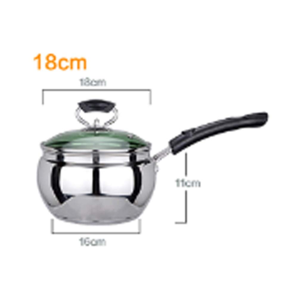 Pentola per Zuppa in Acciaio Inossidabile, Pentola per Il Latte, Pentola per Alimenti per Bambini, Pentola Antiaderente con Doppio Fondo (Dimensioni : 16 Cm) ()