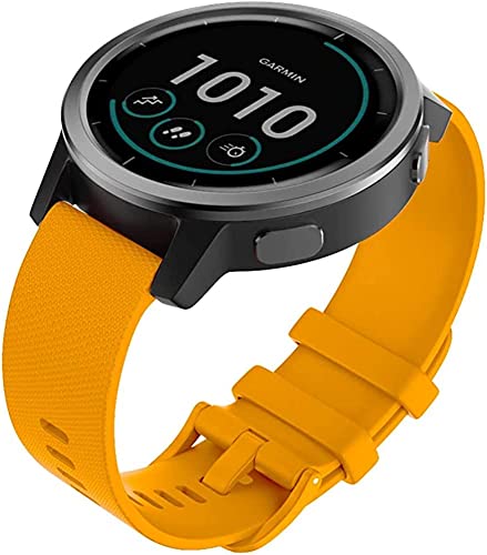 Fleshy Leaf Band for Watch Strap 20mm Quick Release Watch Band Silicone for Garmin Vivoactive 3 /Forerunner 245/Forerunner 645 Music/Vivomove HR/Venu Sq/Galaxy Active 2 /Polar Ignite (Orange/blue) - Image 3