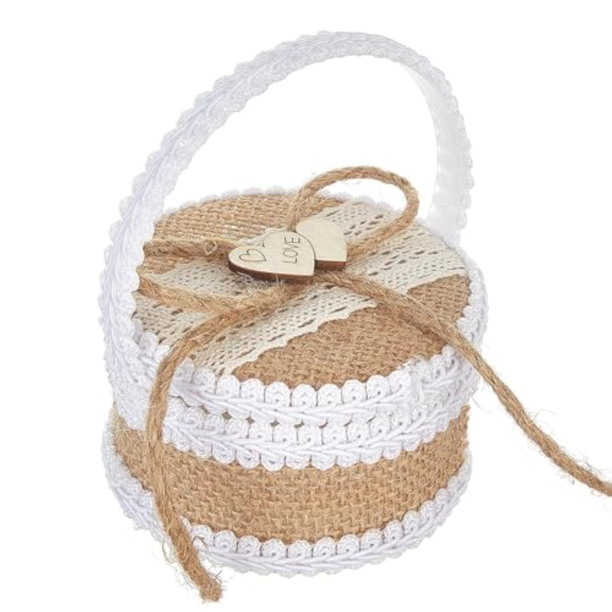 Wedding Ring Bearer Box with 2 Rings Slot for Ceremonies