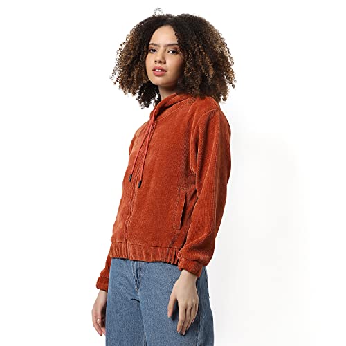 Image of Campus Sutra Women's Cotton Hooded Neck Sweatshirt