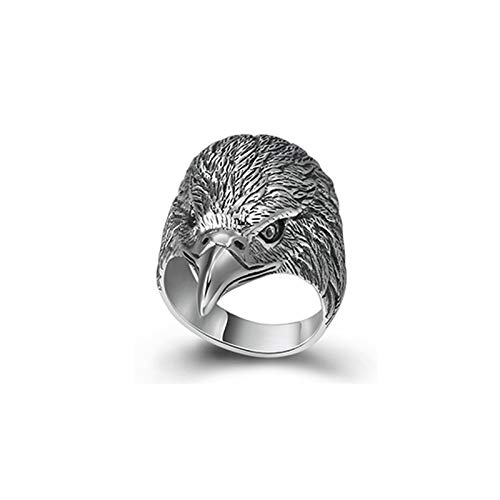 Bague homme argent aigle punk solide anti-noircissement pour remplacer les bijoux fragiles