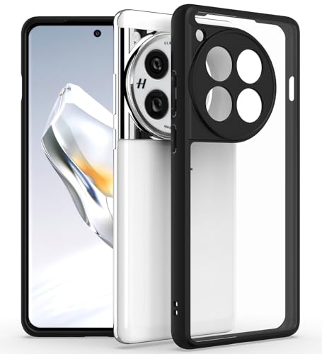 Image of KAPAVER Hybrid Clear Back Cover Case for OnePlus 12 | Protective Shockproof Cleare Hard PC Soft Flexible Black TPU Cover