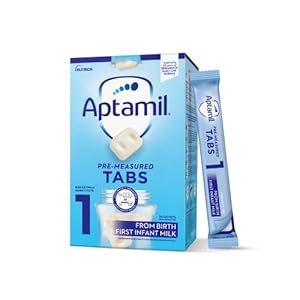 Aptamil 1 Eerste Baby Milk Formule Voorgemeten Tabs, vanaf de geboorte, 120 Tabs – 1 tab = 1 scoop (23g)