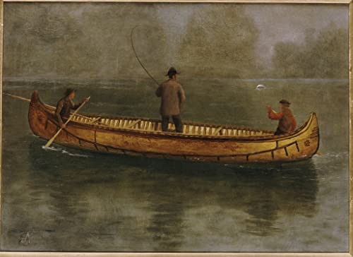 Affiche Albert Bierstadt Pêche en canoë, le cadeau idéal pour amateurs d'art
