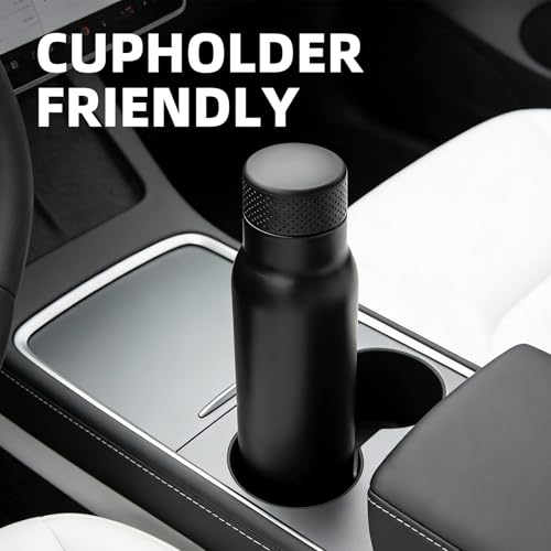 Image of BJPKPK Stainless Steel Water Bottle,21oz insulated Reusable Bottle,Leakproof Metal Thermal Flask Double Wall,Keep Drinks Cold and Hot,Black