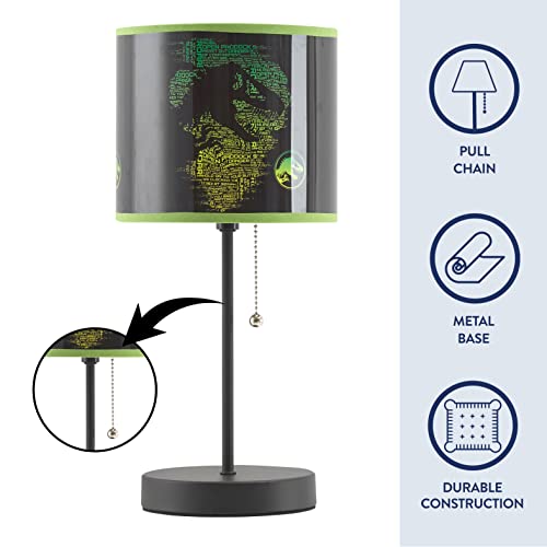 Image of Jurassic World Stick Table Kids Lamp, with Pull Chain, Themed Printed Decorative Shade,Metal