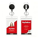 RayDeafcoo Id Badge Holder Retractable Clip with Badge Reel and Keyring - 4 Pack Id Card Holder and Badge Clip for Nurse Press Teacher id Holder