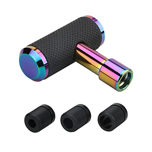 Zhol Leather Shift Knob T Shape Car Gear Stick Shifter Lever Head Replacement Automotive Interior Accessories Fit For Most Automatic Manual Vehicles Trucks, Colorful #TOP24