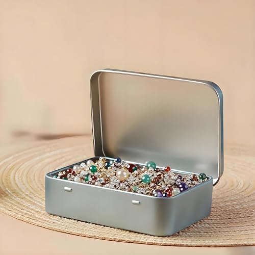Image of 20-Pack Silver Hinged Tin Boxes for Rigging Parts