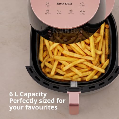 Image of Silver Crest 6L Extra Large Capacity Air Fryer - 2400W Premium Digital Oil-Free Cooker, uses up to 90% less fat (Model S-18)