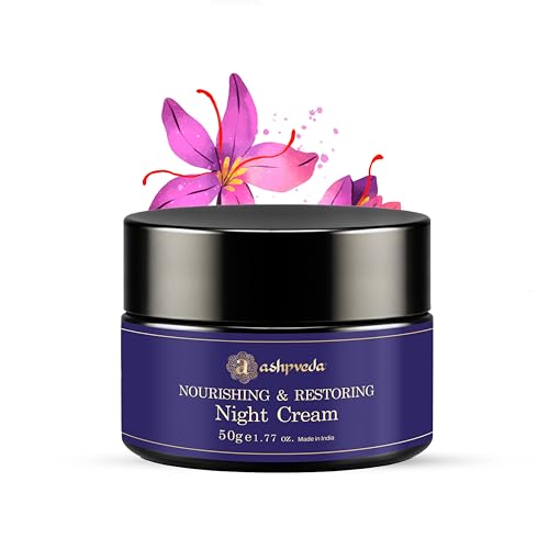 Image of Ashpveda Sandalwood & Saffron Nourishing and Restoring Night Cream | Anti Aging Cream Reduces Fine Lines & Wrinkles | Oil Free & Non Sticky Moisturizer | For Glowing Youthful All Skin Type (30 gm)