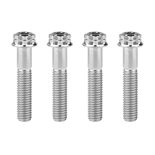 Image of Titanium Flange 12 Point Head M8 x15 20 25 30 35 40 45 50 55 60 65mm Screw Bolt Pack of 4 (M8x40mm, Normal Titanium)