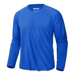 KEFITEVD Men’s UV Sun Protection UPF 50+ Shirts Long Sleeve Rash Guard Workout Quick Dry Shirt for Hiking Fishing Swimming