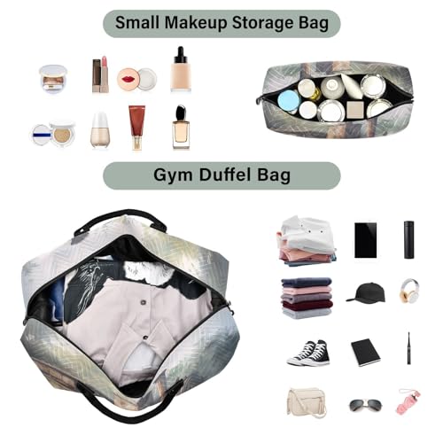 Large Travel Duffel Bag, Tank Train Sports Tote Gym Bag, Shoulder Weekender Overnight Bag for Women Men, Carry On Luggage with Toiletry Bags4