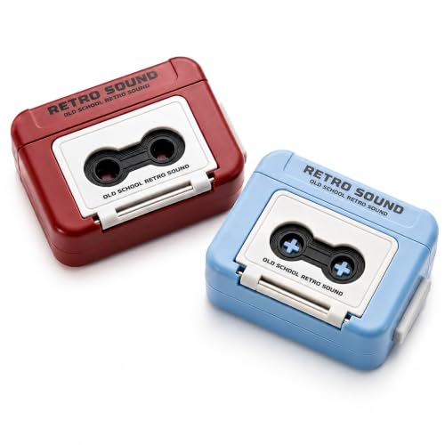 Image of Mini Audio Recorder Keychain Retro Voice Recorder Keychain Mini Cassette Style Voice Message Recorder with Playback, Portable Keychain Audio Recorder, Fun Retro Recording Device, Pack of 1