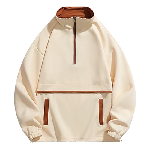 Sweat shirt homme vintage imprimé classique avec col roulé mi-épais casual