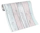 Erismann 10200-18 Vliestapete Antik Holz rustikal hell blau grau rosa bretter verwittert shabby Imitations 2