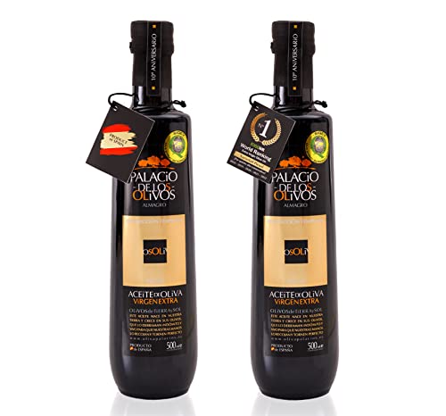 Palacio de Los Olivos - Aceite De Oliva Virgen Extra Picual Gourmet - Prensado en Frío, Recolección Temprana - Pack 2 Botellas de 500ml