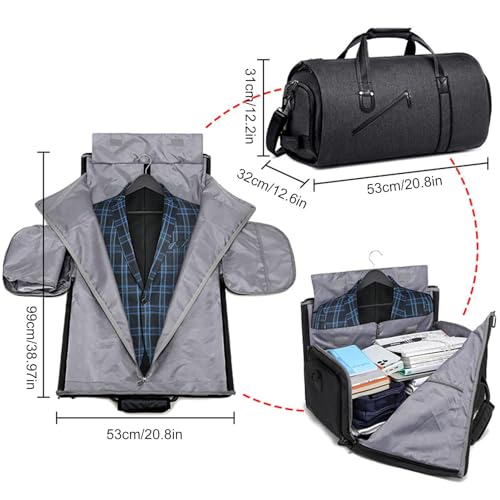 Carry On Garment Bags | 2 in 1 Travel Suit Bag | Weekender Bag, Business Bag Travel and Business Trips, Garment Bag Shoulder Strap, Carry On Suit Bag, Travel Weekender Bag2