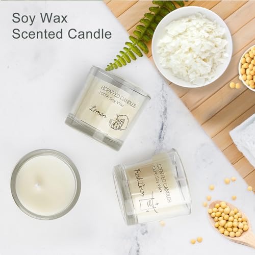 Aptliton Scented Candles Gifts for Women, Votive Candles Set of Fresh Linen, Vanilla, Jasmine, and Lemon, Soy Wax Candle Gift Set for Birthdays, Weddings, Christmas - Image 4