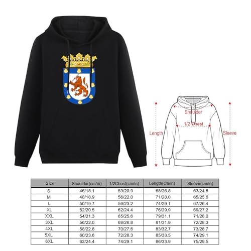 Coat of Arms of Santiago Unisex Casual Hoodies Long Sleeve Lightweight Pullover Tops Loose Sweatshirt with Pocket2