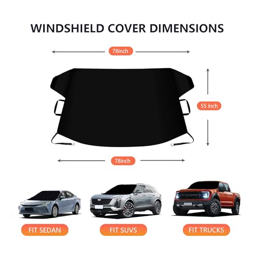 Image of Windshield & Roof Protector for Truck /MPV - Waterproof All-Weather Car Cover with UV Resistant Snowproof Protection, Easy Storage & Windproof Dustproof Indoor Outdoor Use
